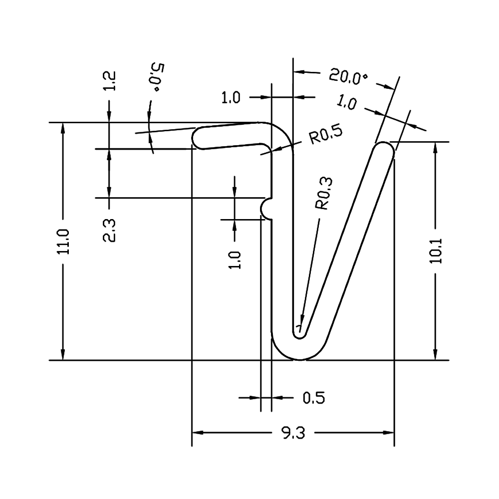 61-130-0 MODULAR SOLUTIONS SEALING PROFILE<BR>30 SERIES RETAINING INSERT, RIGID PANEL GASKET, 8'